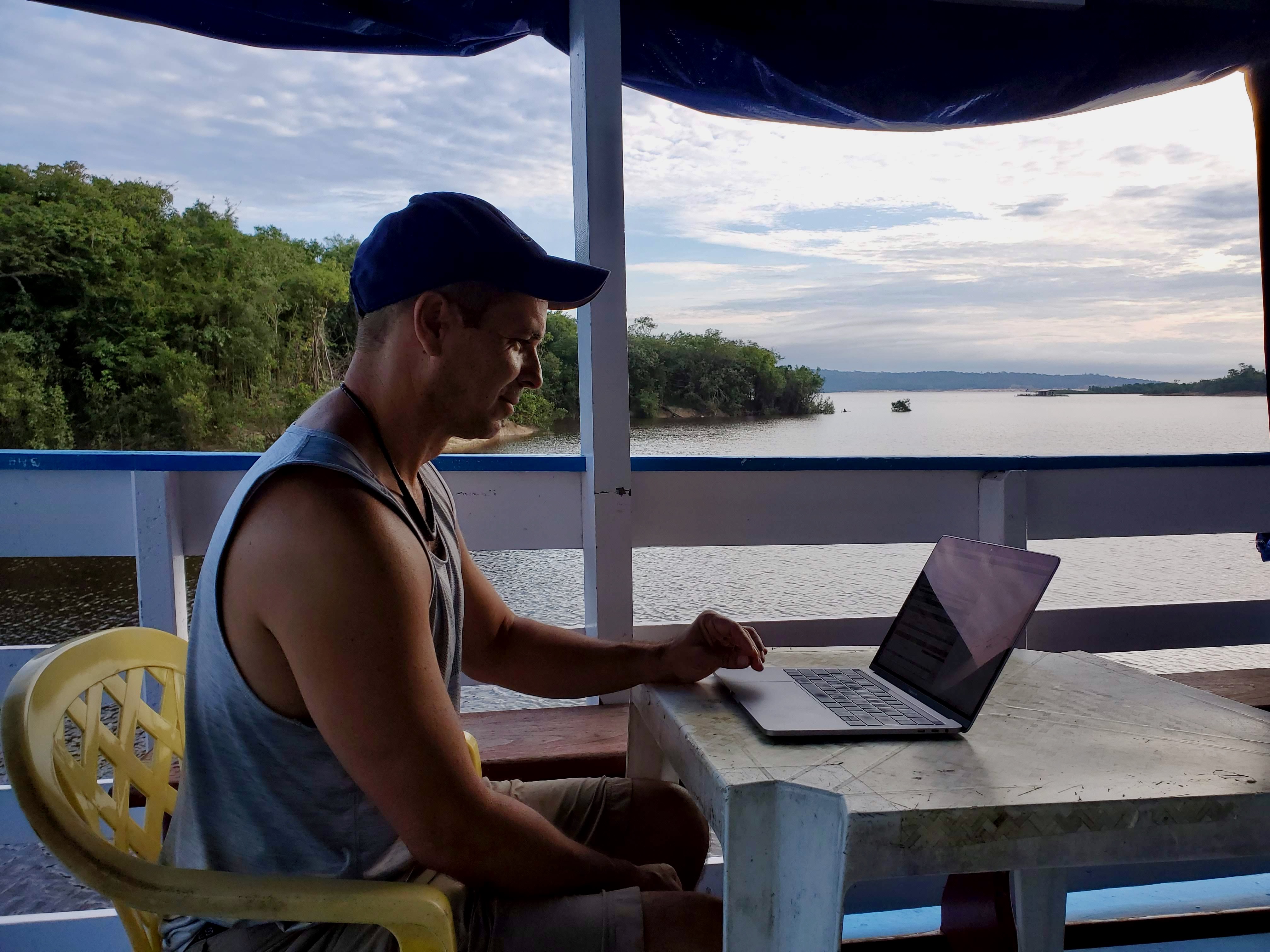 My office on the Amazon river